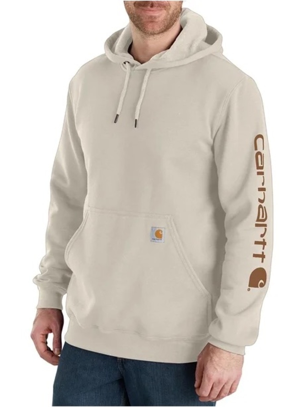 Carhartt Men's Midweight Sleeve Logo Hoodie Color Malt Size Large